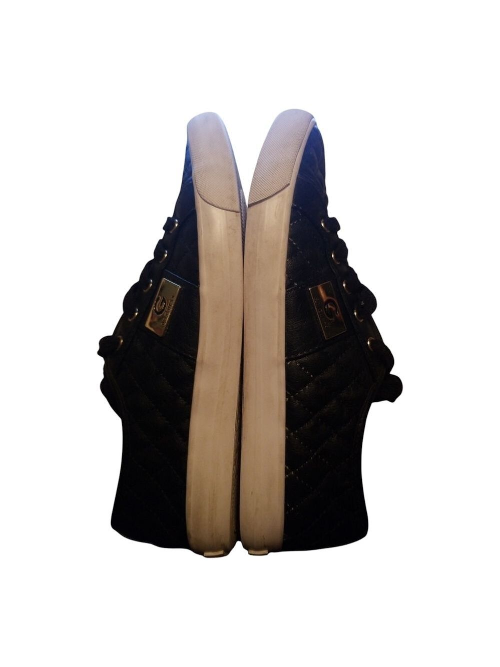 G by Guess Black Quilted Sneakers with White Sole - Picture 4 of 8